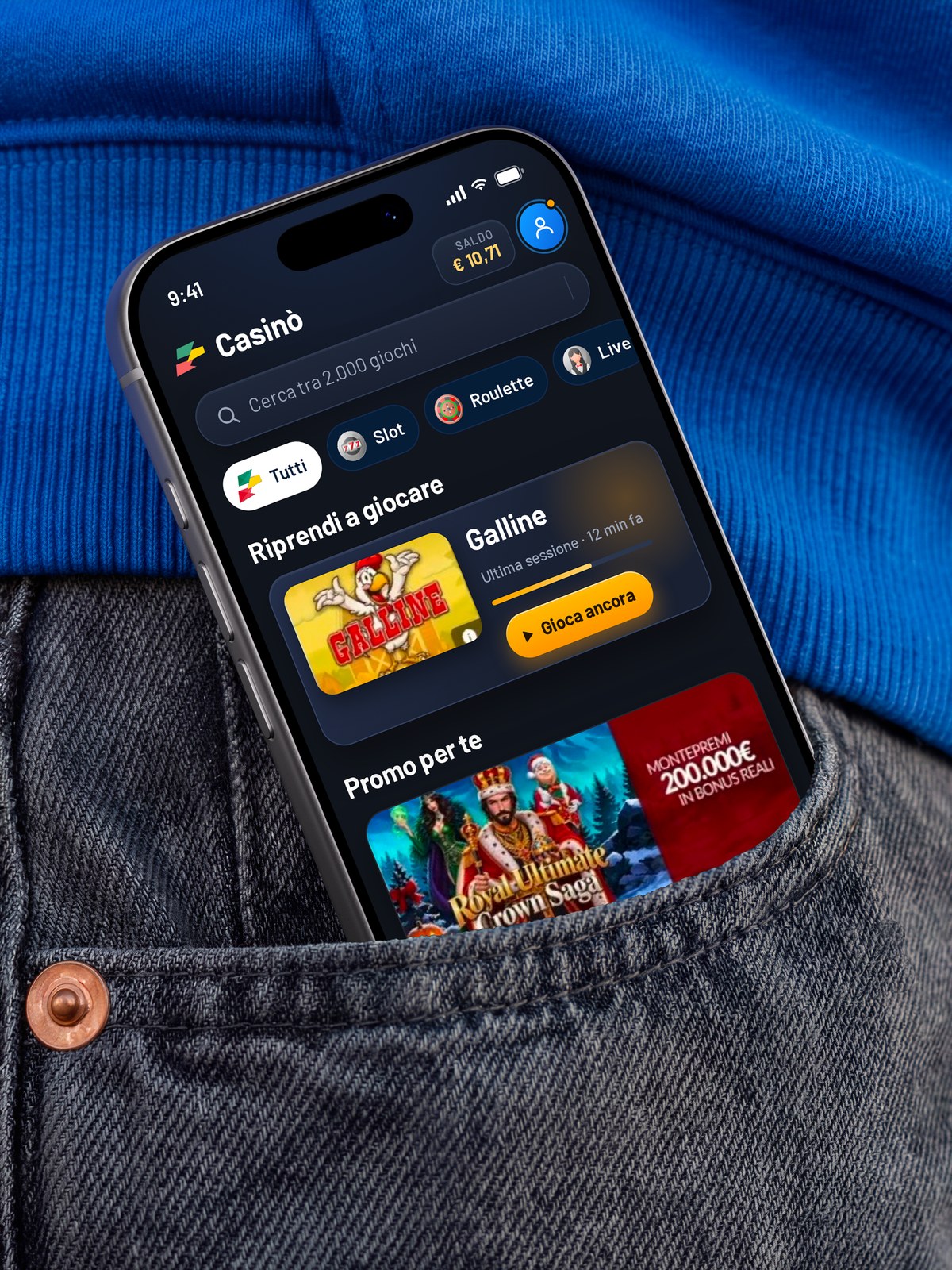 Home Casino: mockup iPhone